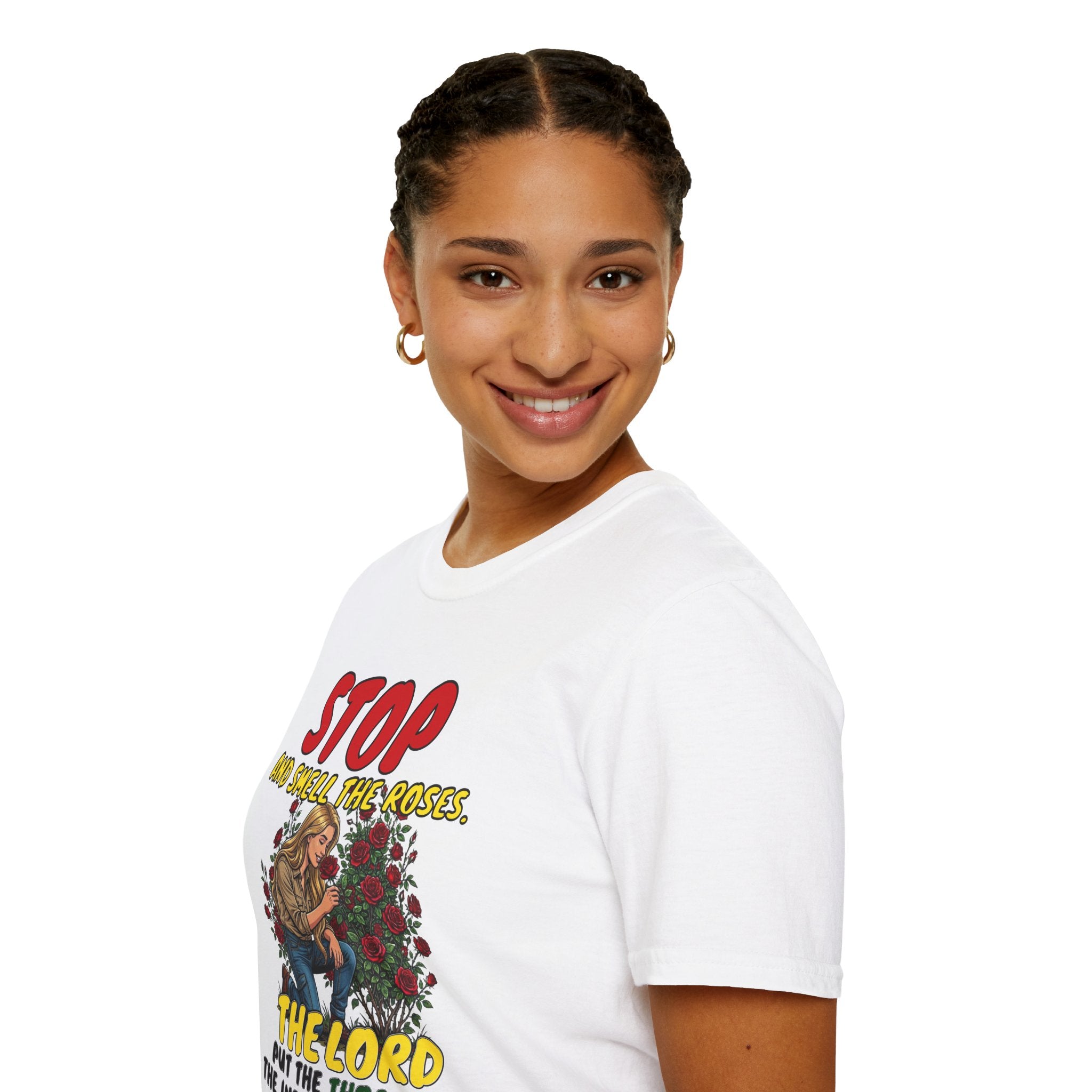 "Stop and Smell the Roses" - Faith Based Christian Inspirational Tee - Girls / Women 1A