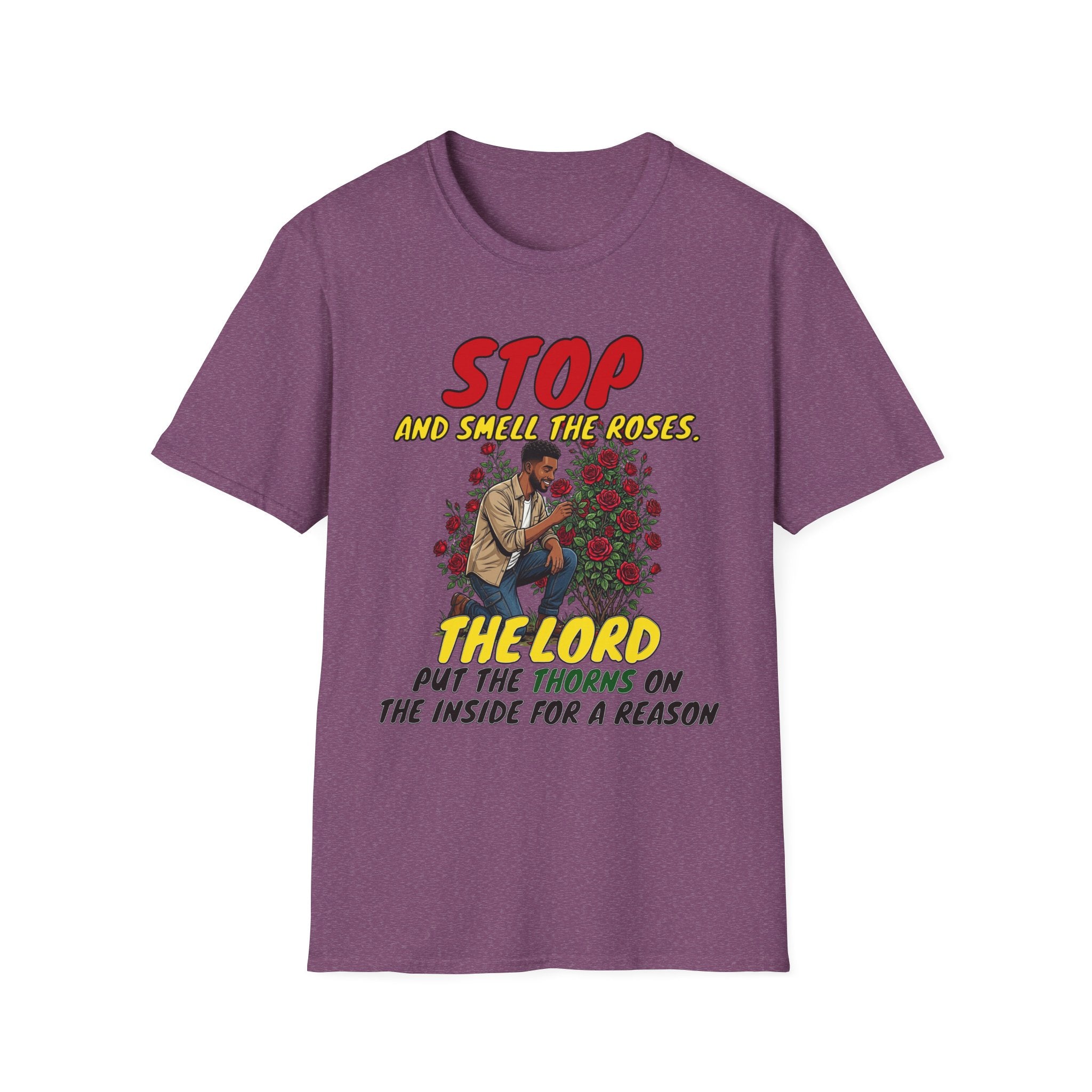 "Stop and Smell the Roses" - Faith Based Christian Inspirational Tee - Boys / Men 1A
