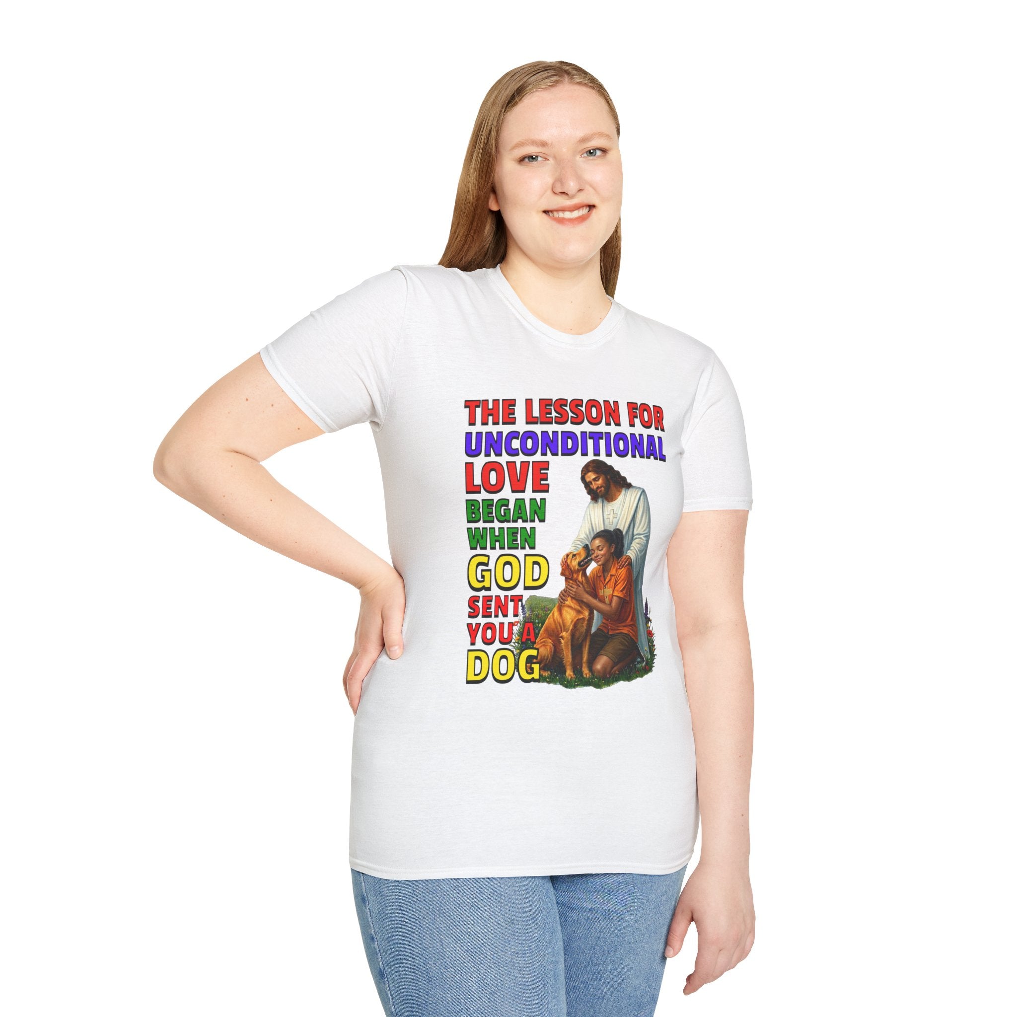 God Sent You A Dog - Young Woman-1D. Inspirational - Dog Lovers T-shirt