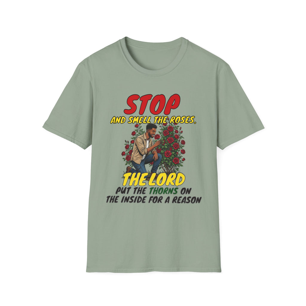 "Stop and Smell the Roses" - Faith Based Christian Inspirational Tee - Boys / Men 1A