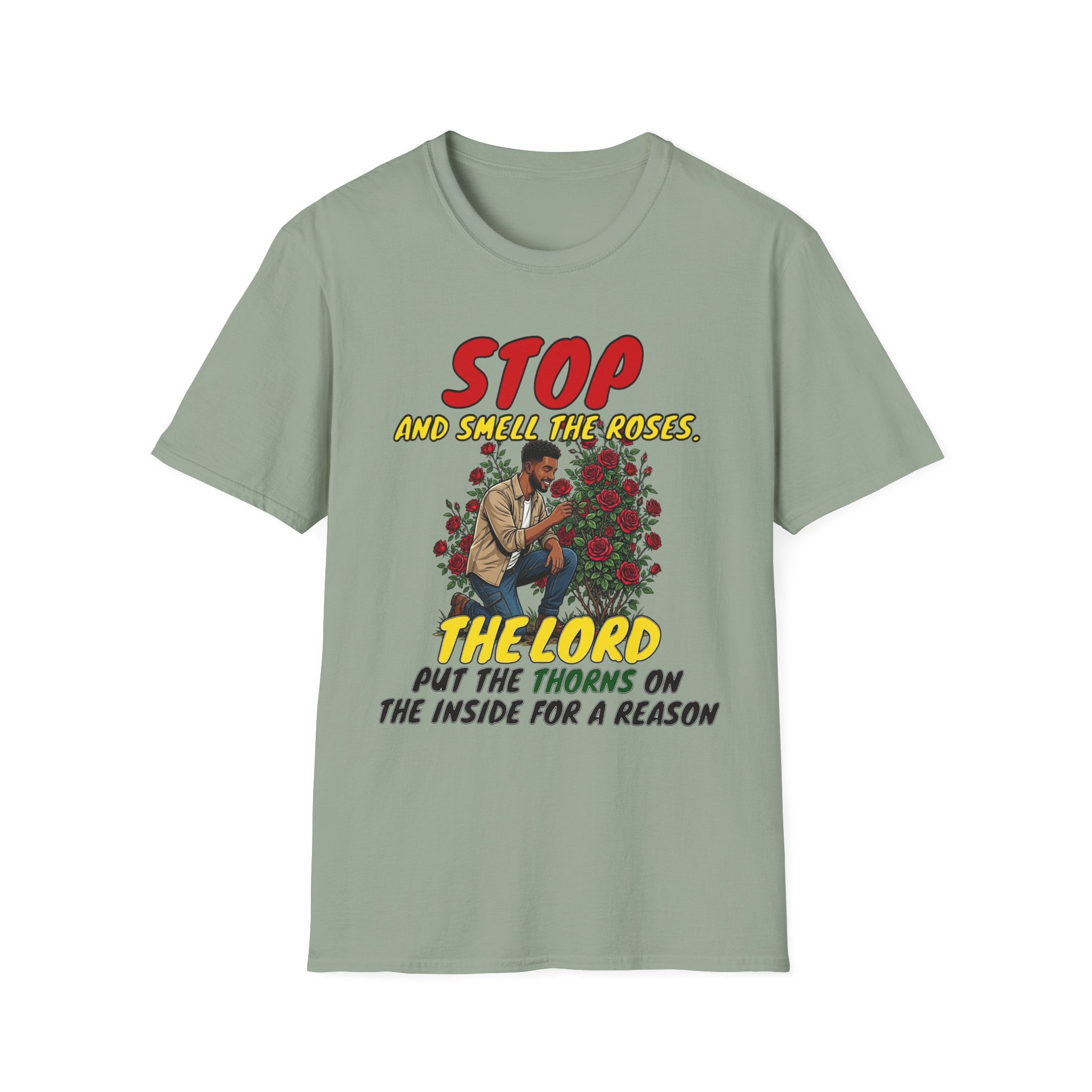 "Stop and Smell the Roses" - Faith Based Christian Inspirational Tee - Boys / Men 1A