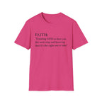 Faith T-Shirt — "Trusting GOD to show you the next step" Inspirational Christian Tee (Black lettering)