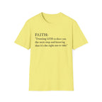 Faith T-Shirt — "Trusting GOD to show you the next step" Inspirational Christian Tee (Black lettering)
