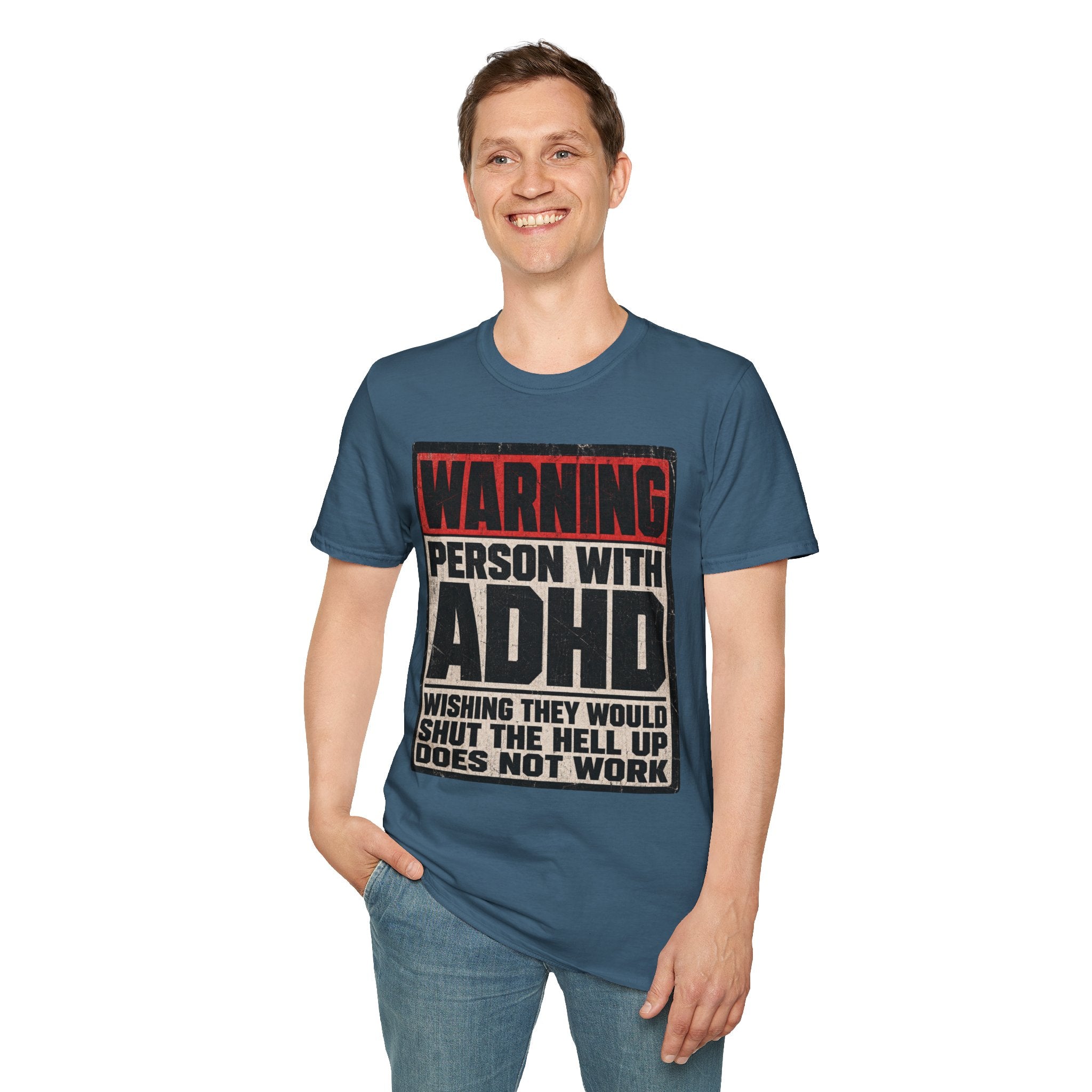 "WARNING! Person With ADHD" Funny and Clever T