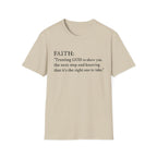 Faith T-Shirt — "Trusting GOD to show you the next step" Inspirational Christian Tee (Black lettering)