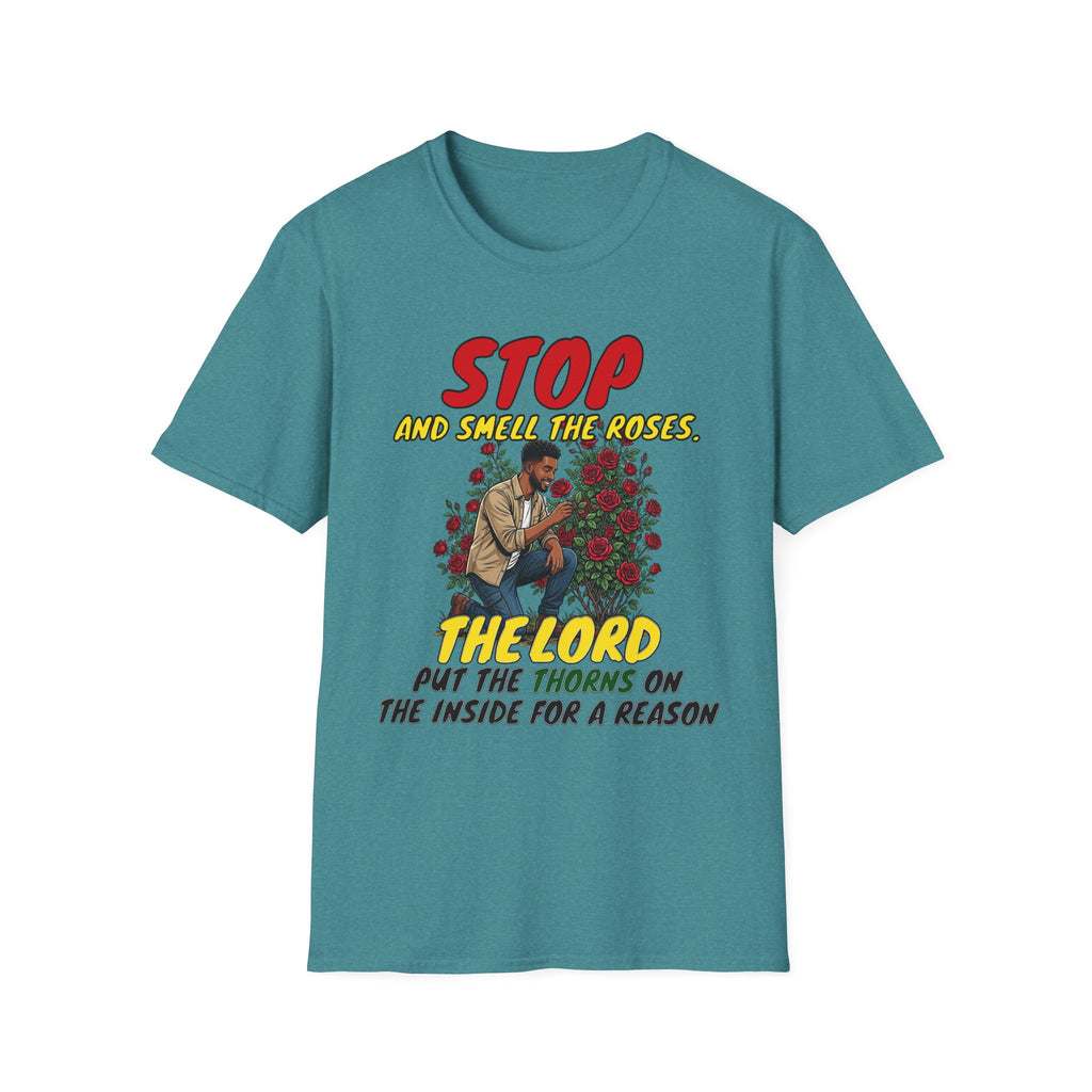 "Stop and Smell the Roses" - Faith Based Christian Inspirational Tee - Boys / Men 1A