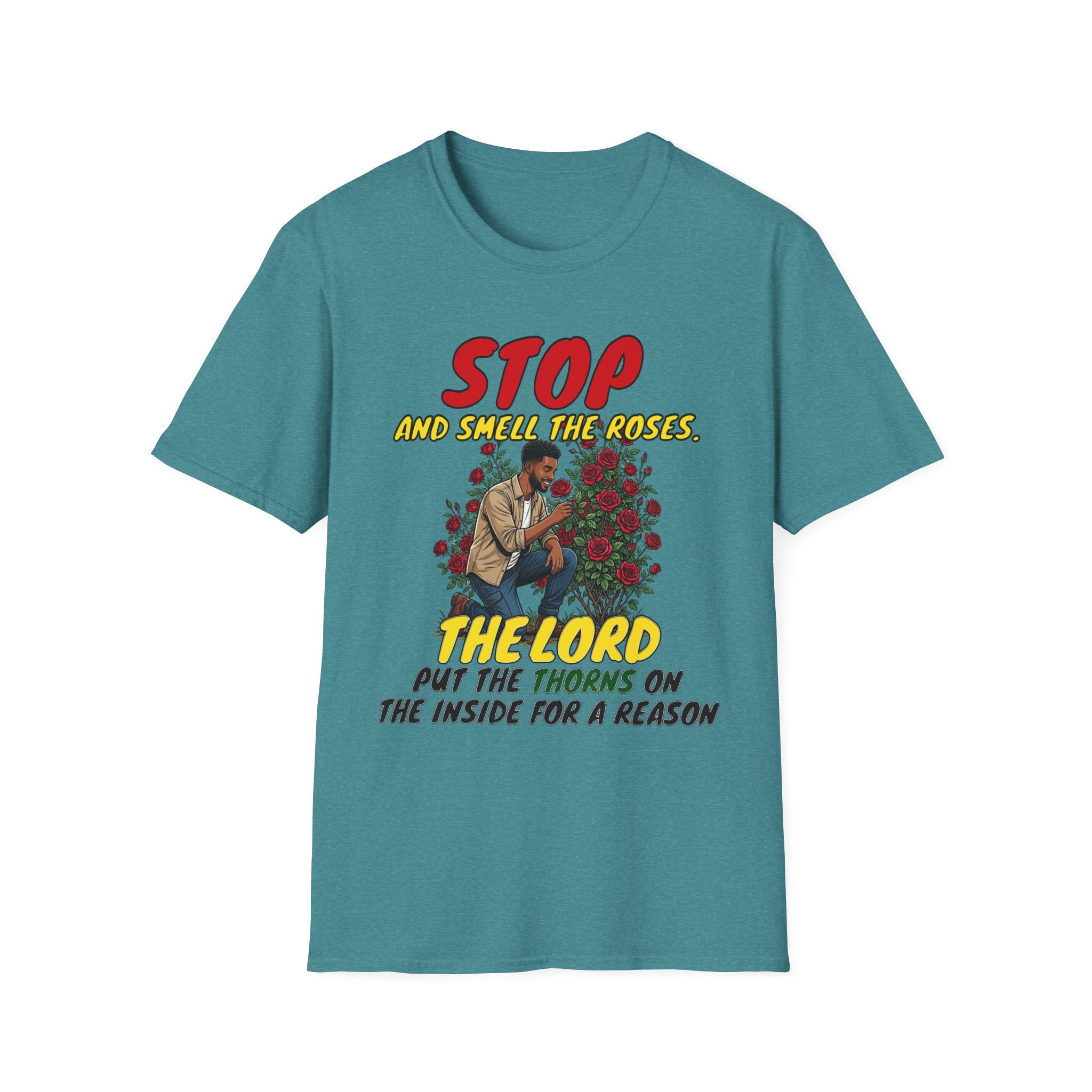 "Stop and Smell the Roses" - Faith Based Christian Inspirational Tee - Boys / Men 1A
