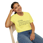 Faith T-Shirt — "Trusting GOD to show you the next step" Inspirational Christian Tee (Black lettering)