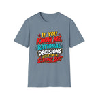 "If You Know Me, Rational": Funny Comic-Style Graphic Tee Shirt V2