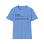 Faith T-Shirt — "Trusting GOD to show you the next step" Inspirational Christian Tee (Black lettering)