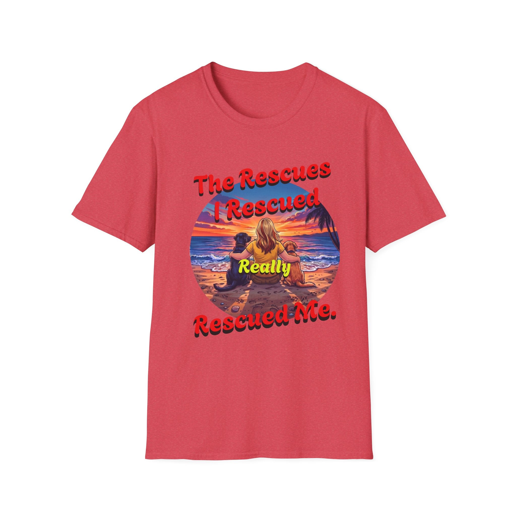 Rescue Dogs Saved Me Tee – "My Rescues Really Rescued Me" Beach Rescue Dog T-Shirt