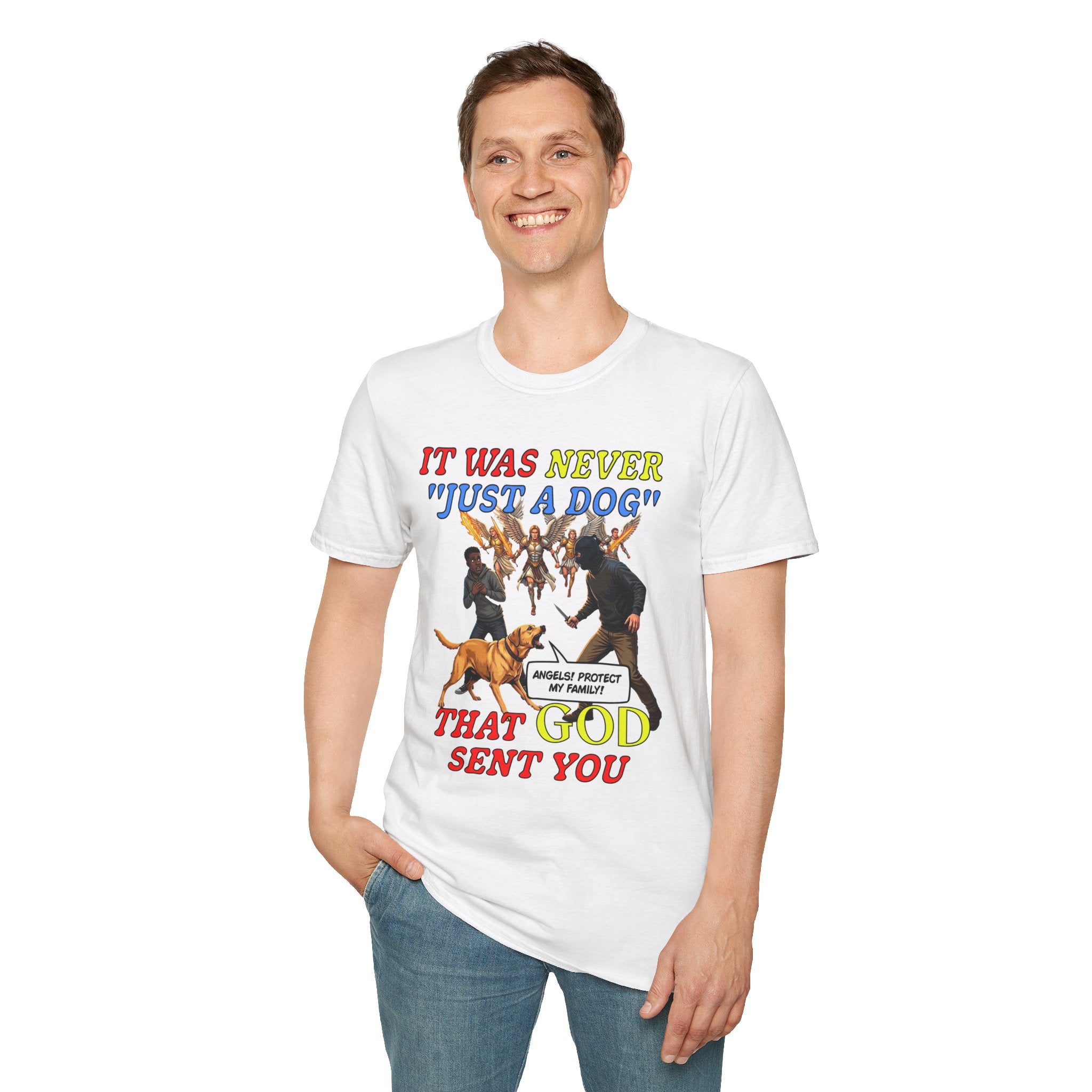Dog Lovers "It Was Never Just A Dog" Faith Based Dog Lovers T-Shirt.
