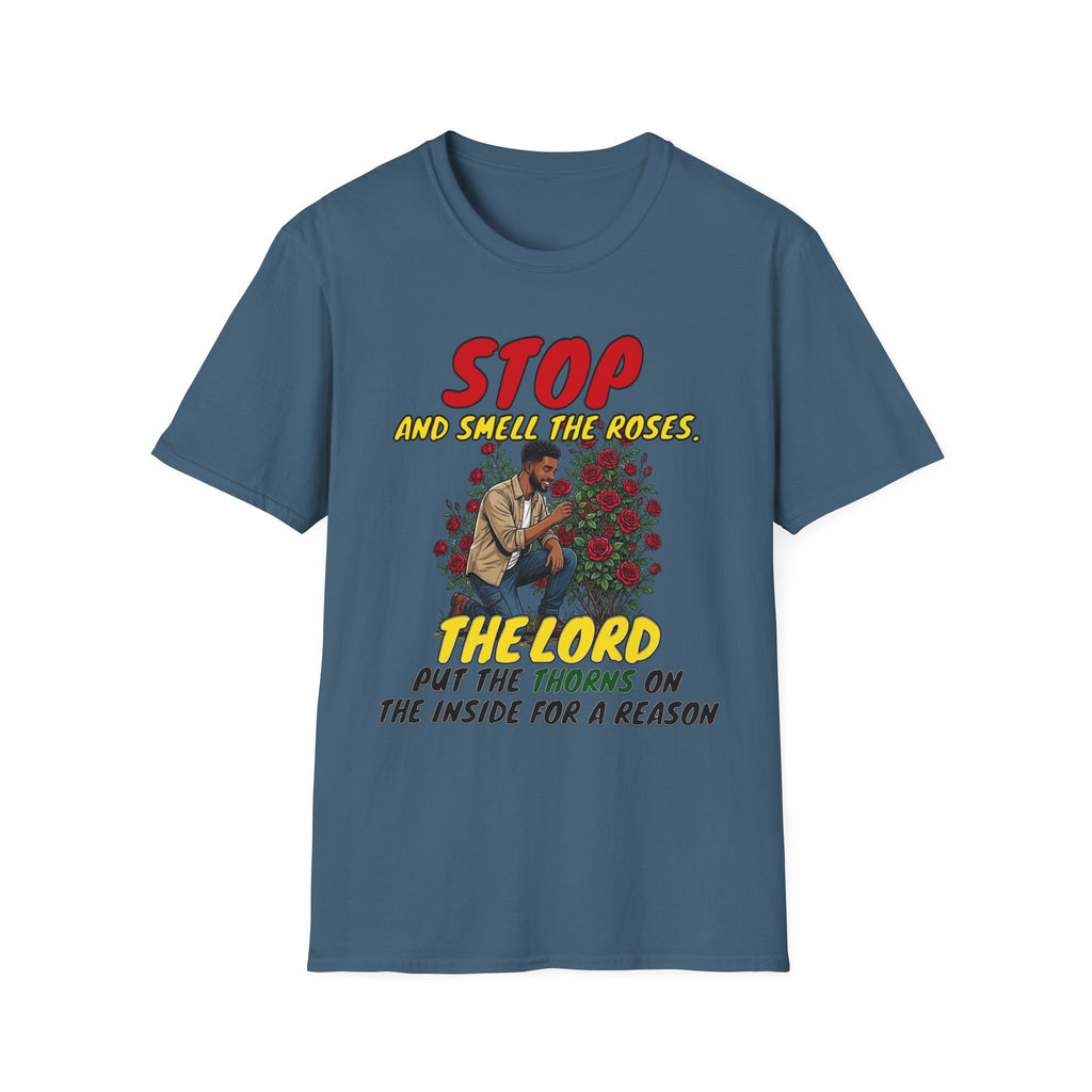 "Stop and Smell the Roses" - Faith Based Christian Inspirational Tee - Boys / Men 1A