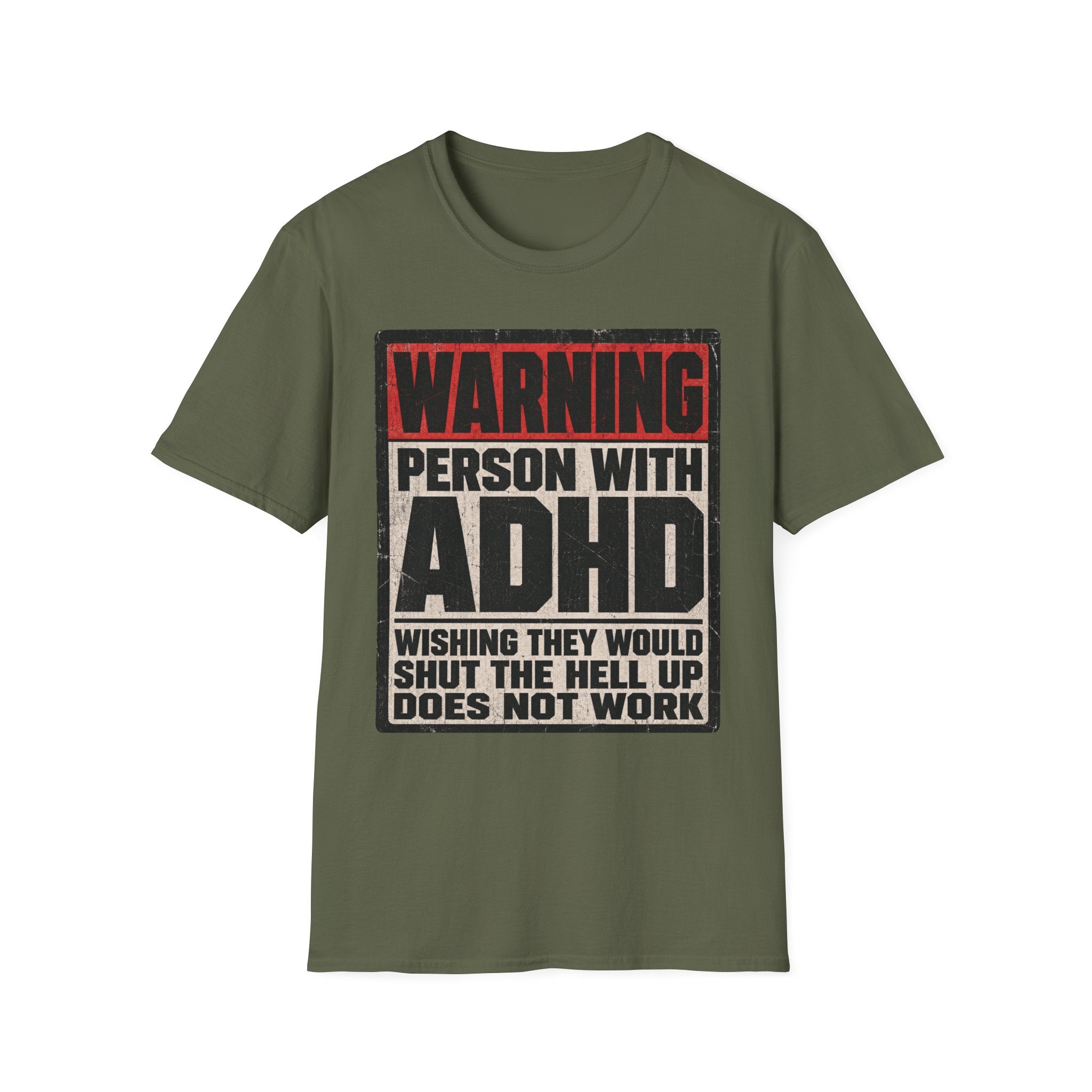 "WARNING! Person With ADHD" Funny and Clever T