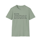 Faith T-Shirt — "Trusting GOD to show you the next step" Inspirational Christian Tee (Black lettering)