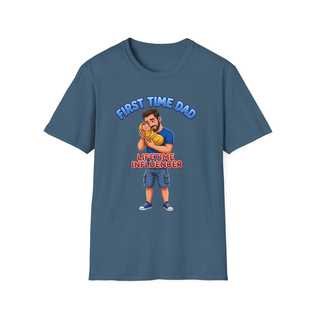 "First Time Dad – Lifetime Influencer" Fathers Day Gift T-Shirt