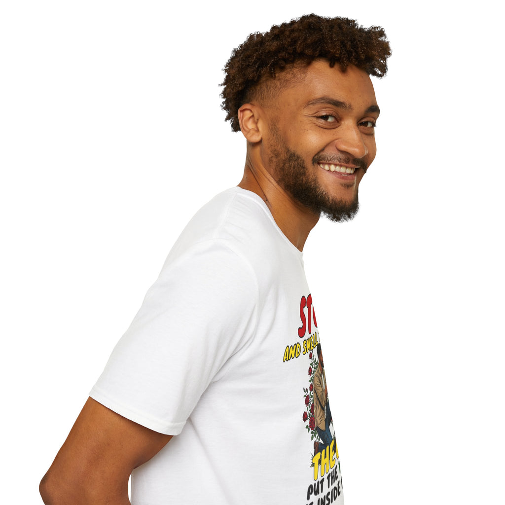 "Stop and Smell the Roses" - Faith Based Christian Inspirational Tee - Boys / Men 1A