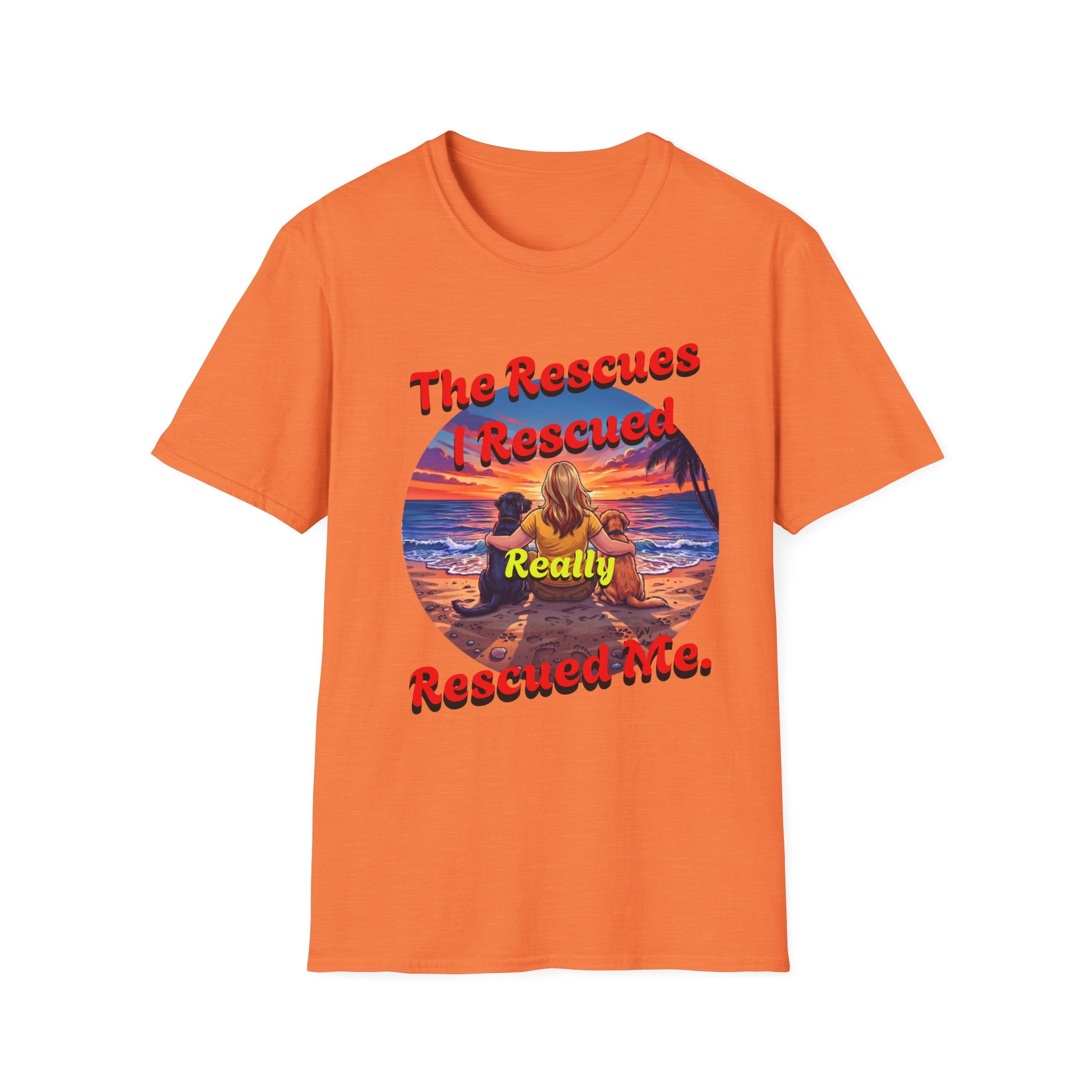Rescue Dogs Saved Me Tee – "My Rescues Really Rescued Me" Beach Rescue Dog T-Shirt