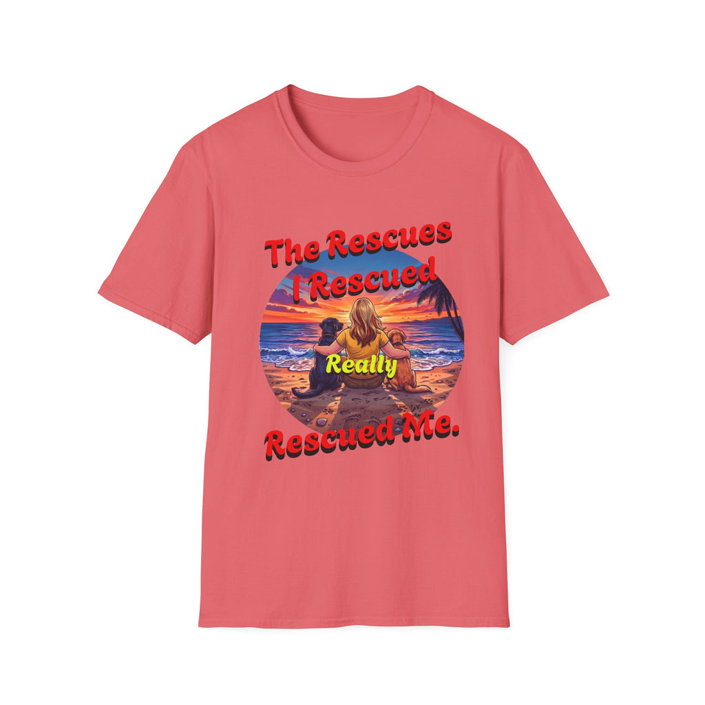 Rescue Dogs Saved Me Tee – "My Rescues Really Rescued Me" Beach Rescue Dog T-Shirt