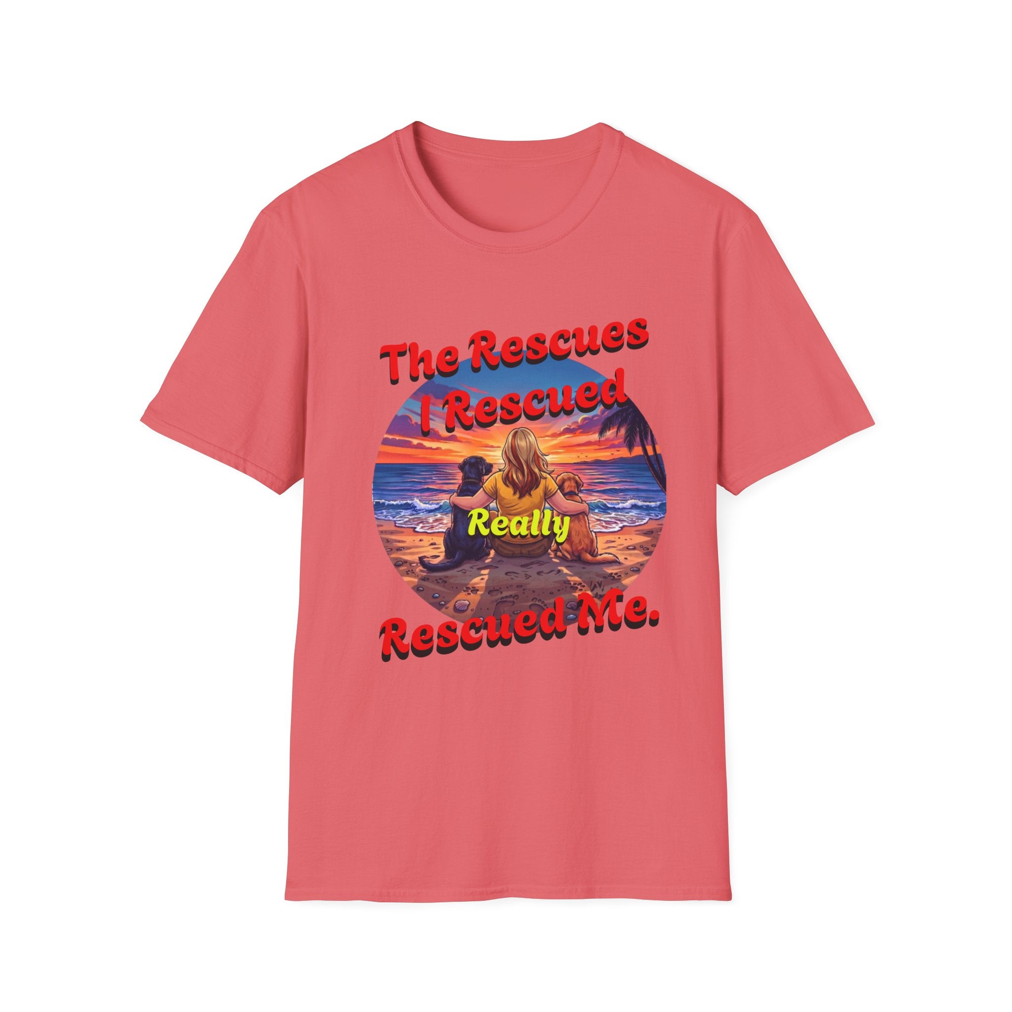 Rescue Dogs Saved Me Tee – "My Rescues Really Rescued Me" Beach Rescue Dog T-Shirt