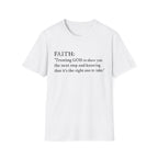Faith T-Shirt — "Trusting GOD to show you the next step" Inspirational Christian Tee (Black lettering)