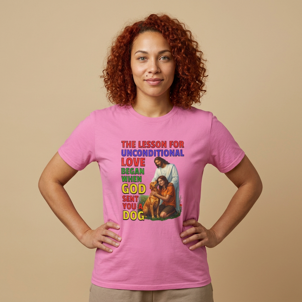God Sent You A Dog - Young Woman - 1A. Inspirational - Dog Lovers T-shirt