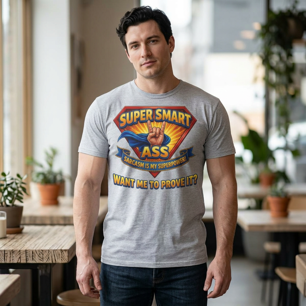 T-Shirt — "Super Smart A": Sarcasm Graphic Tee