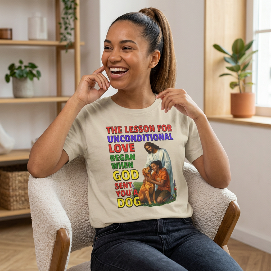God Sent You A Dog - Young Woman-1D. Inspirational - Dog Lovers T-shirt