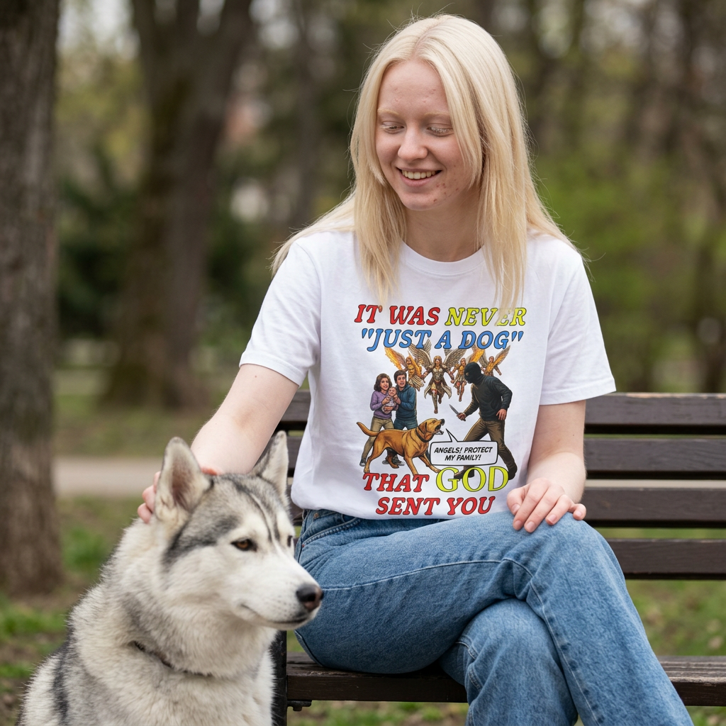 Dog Lovers "It Was Never Just A Dog" Faith Based Dog Lovers T-Shirt.