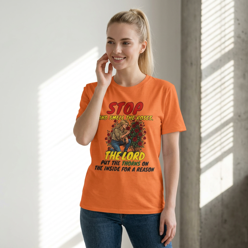"Stop and Smell the Roses" - Faith Based Christian Inspirational Tee - Girls / Women 1A