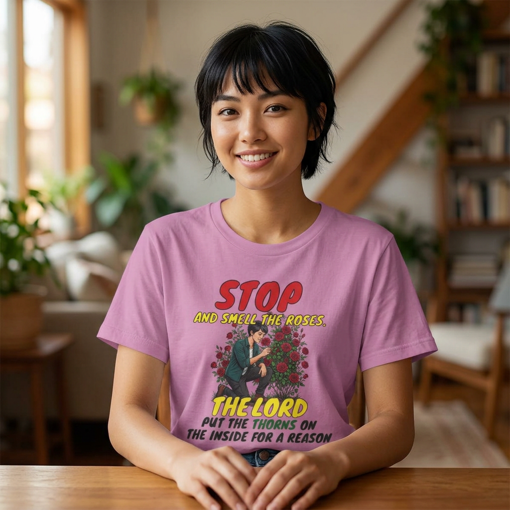 "Stop and Smell the Roses" - Faith Based Christian Inspirational Tee - Girls / Women 3A