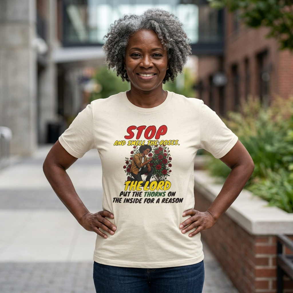 "Stop and Smell the Roses" - Faith Based Christian Inspirational Tee - Girls / Women 5A
