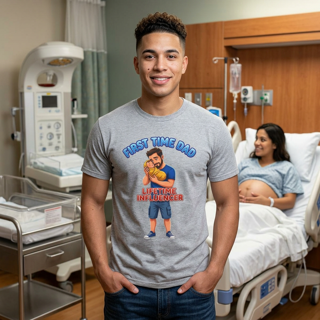 "First Time Dad – Lifetime Influencer" Fathers Day Gift T-Shirt