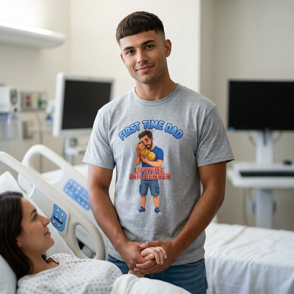 "First Time Dad – Lifetime Influencer" Fathers Day Gift T-Shirt