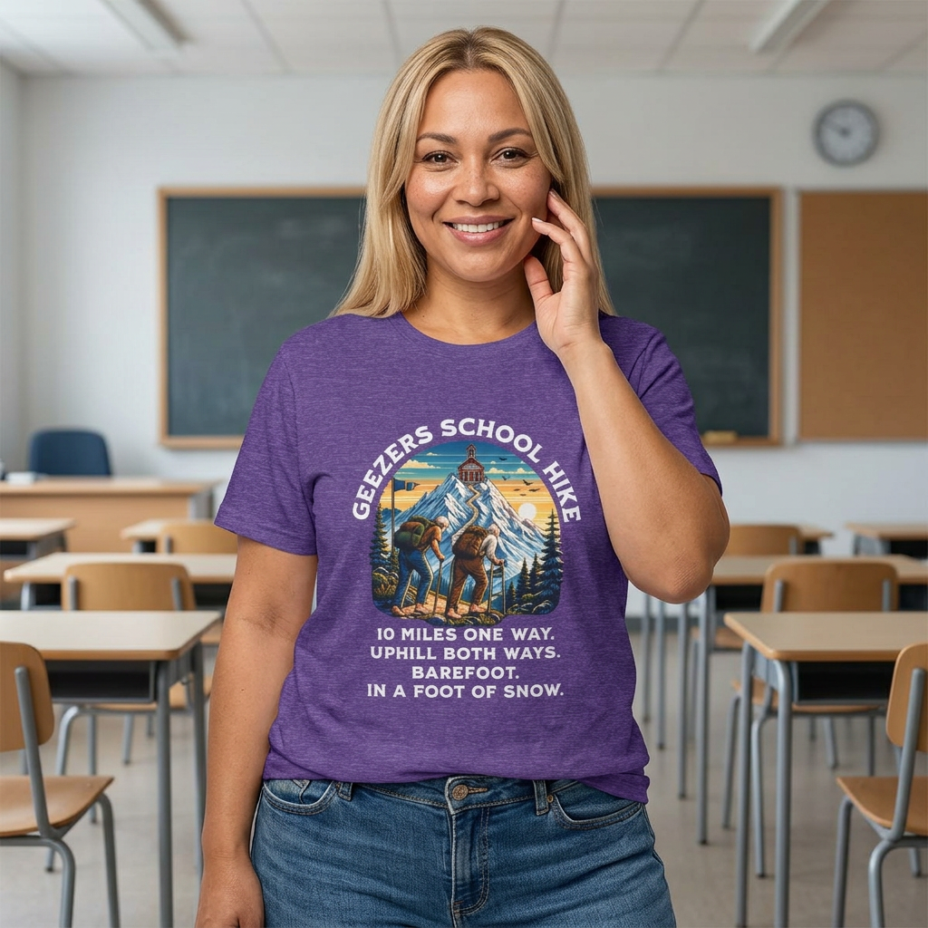 'Geezers School Hike' Mountain Vintage Graphic Tee