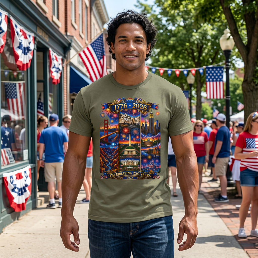 250th Anniversary Independence Day - 1776-2026 Patriotic America T-Shirt — Tee V1