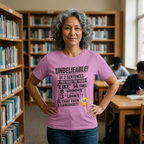 T-Shirt — “Unbelievable! You Used the Word ‘Like’ 14 Times” Funny Conversation Tee - Dark lettering. (AI Generated Human Mock-Ups)