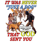 Dog Lovers "It Was Never Just A Dog" Faith Based Dog Lovers T-Shirt. (contains AI generated human mock-ups)