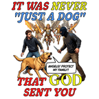 Dog Lovers "It Was Never Just A Dog" Faith Based Dog Lovers T-Shirt. (contains AI generated human mock-ups)
