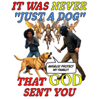 Dog Lovers "It Was Never Just A Dog" Faith Based Dog Lovers T-Shirt. (contains AI generated human mock-ups)