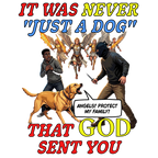 Dog Lovers "It Was Never Just A Dog" Faith Based Dog Lovers T-Shirt. (contains AI generated human mock-ups)