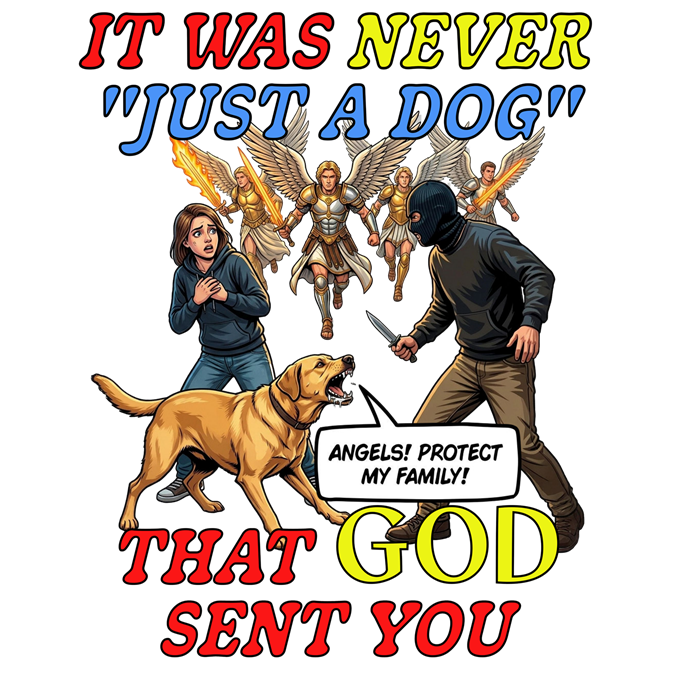 Dog Lovers "It Was Never Just A Dog" Faith Based Dog Lovers T-Shirt. (contains AI generated human mock-ups)