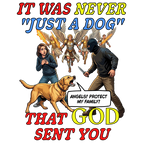 Dog Lovers "It Was Never Just A Dog" Faith Based Dog Lovers T-Shirt. (contains AI generated human mock-ups)