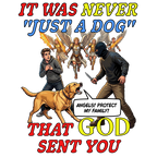 Dog Lovers "It Was Never Just A Dog" Faith Based Dog Lovers T-Shirt. (contains AI generated human mock-ups)