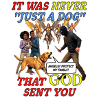 Dog Lovers "It Was Never Just A Dog" Faith Based Dog Lovers T-Shirt. (contains AI generated human mock-ups)