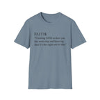 Faith T-Shirt — "Trusting GOD to show you the next step" Inspirational Christian Tee (Black lettering)