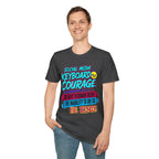 “Social Media Keyboard Courage” Graphic Tee (Be Kind Message) - T-Shirt    (AI Generated Human Mock-Ups)