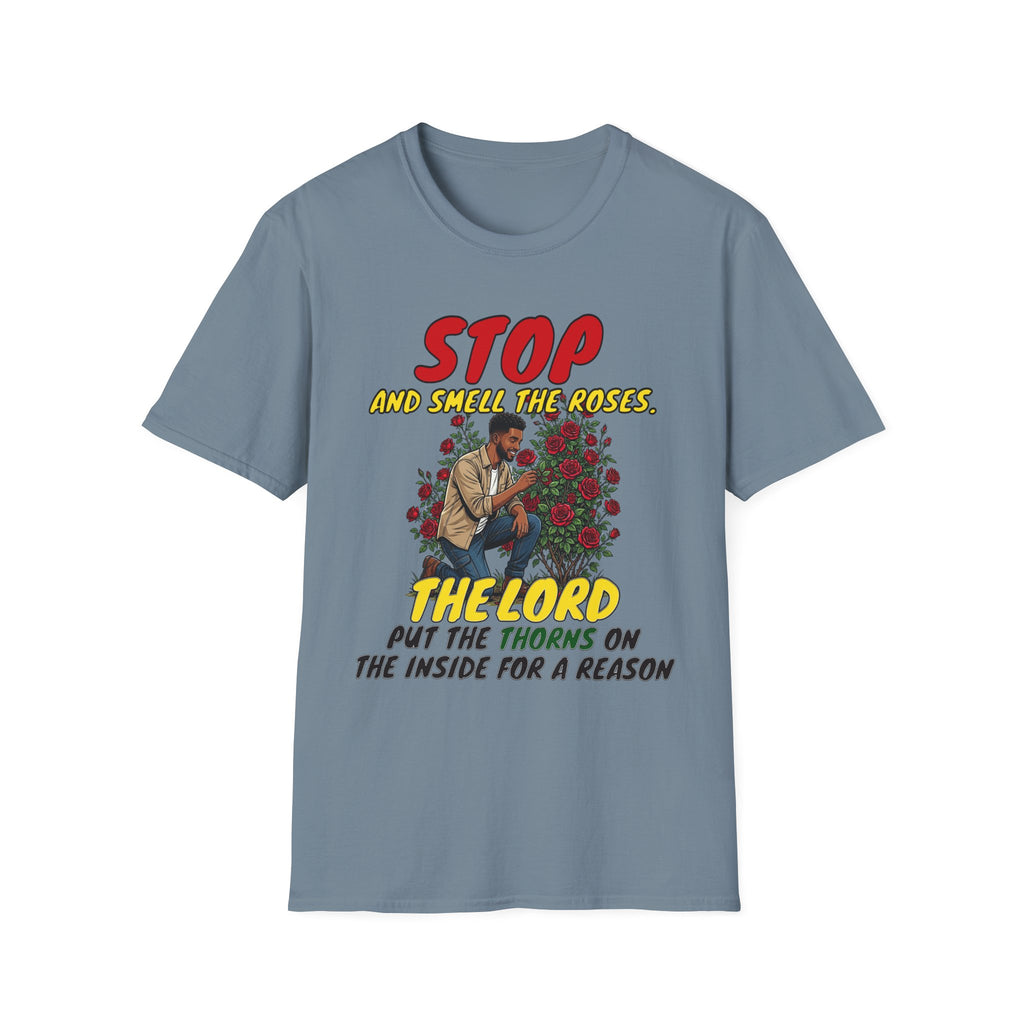 "Stop and Smell the Roses" - Faith Based Christian Inspirational Tee - Boys / Men 1A
