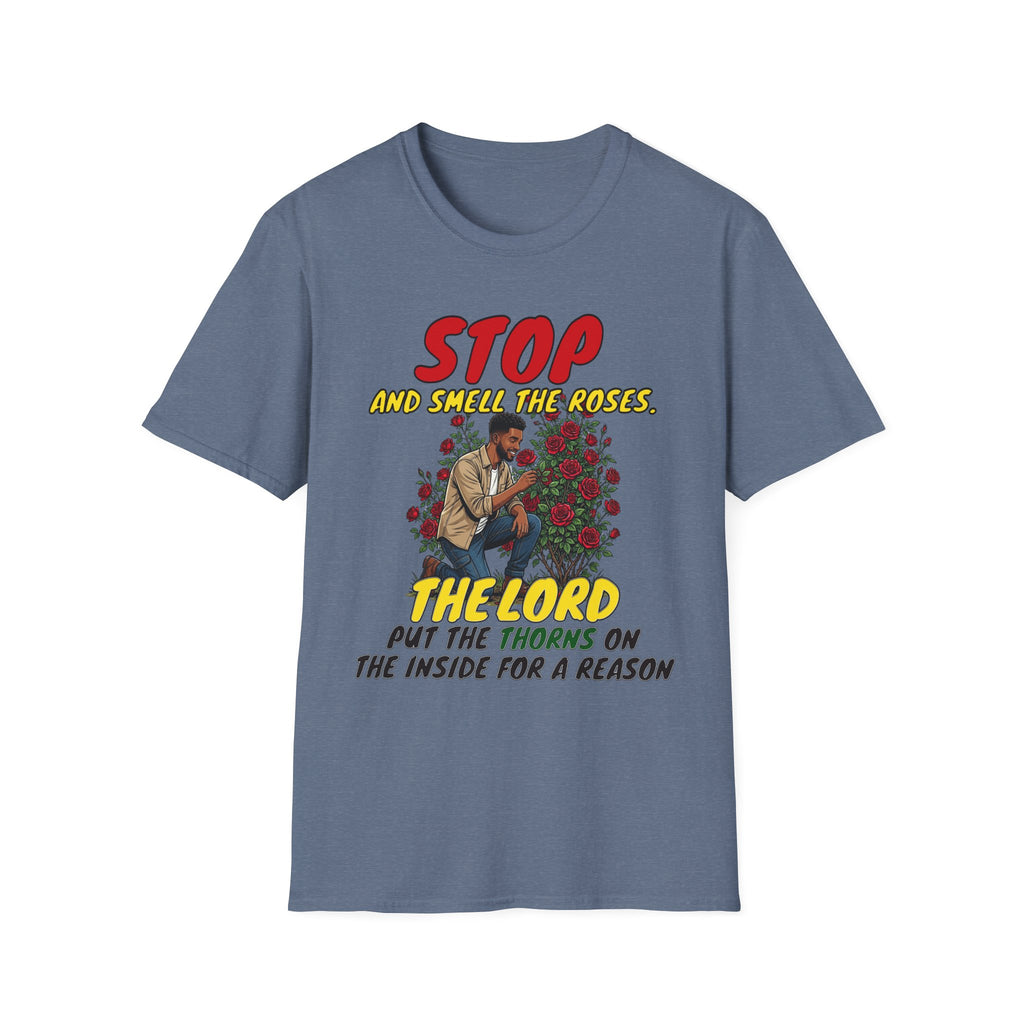 "Stop and Smell the Roses" - Faith Based Christian Inspirational Tee - Boys / Men 1A