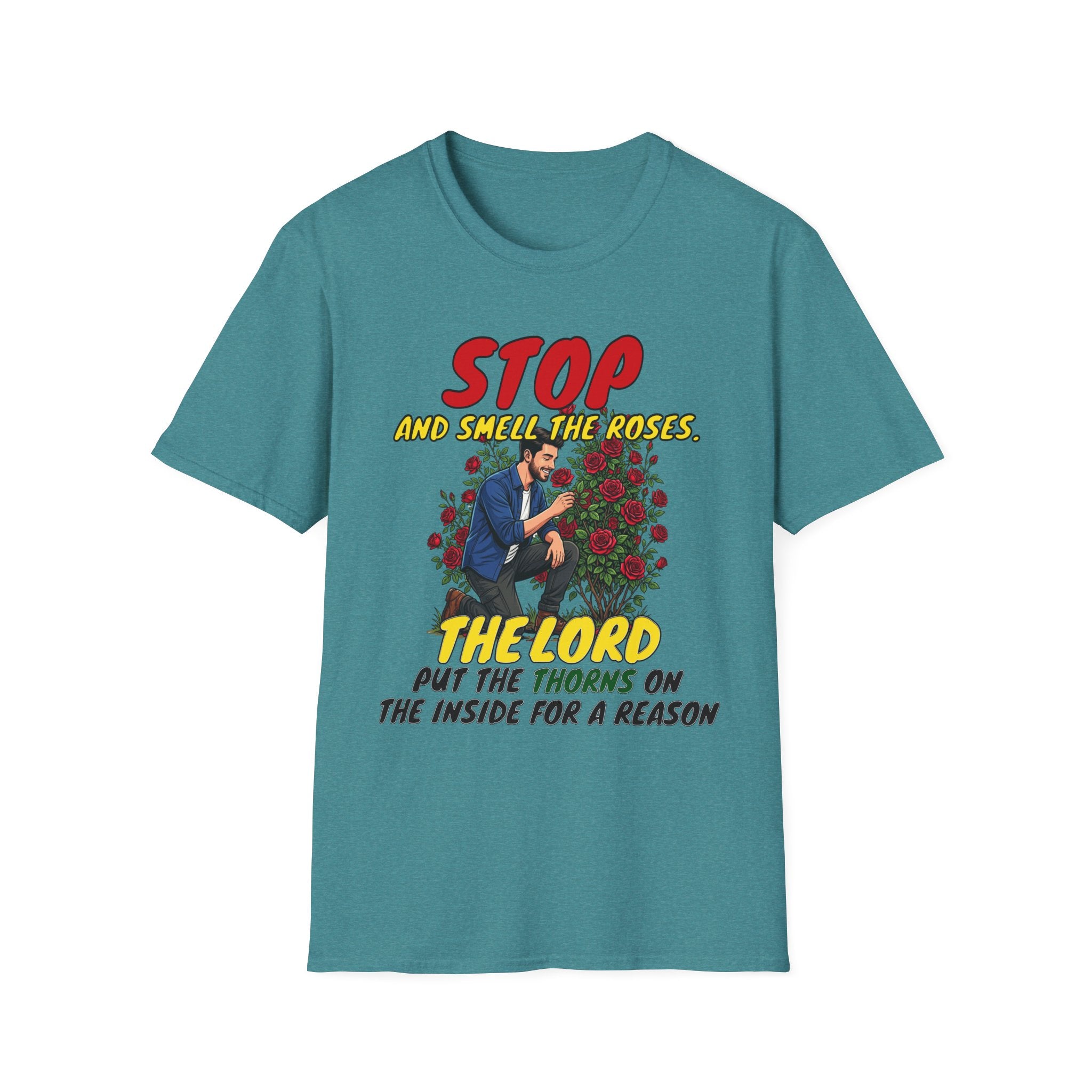 "Stop and Smell the Roses" - Faith Based Christian Inspirational Tee - Boys / Men 2A